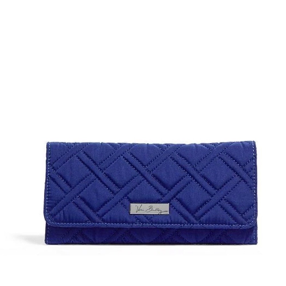 Vera Bradley Trifold Wallet Cobalt Blue Zip Organizer Wallet Pattern‎